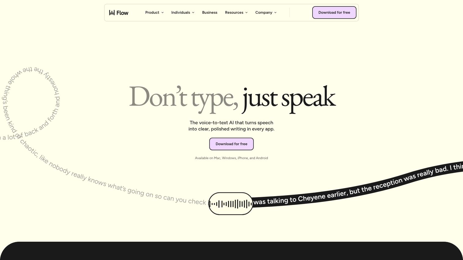 Wispr Flow voice-to-text dictation app interface