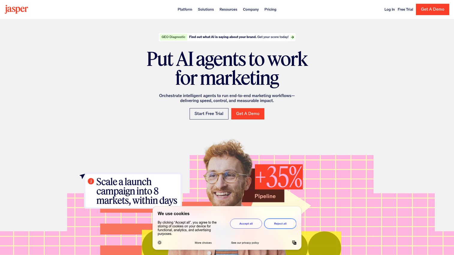 Jasper homepage screenshot