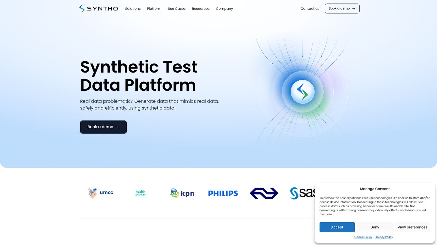 Syntho synthetic data platform