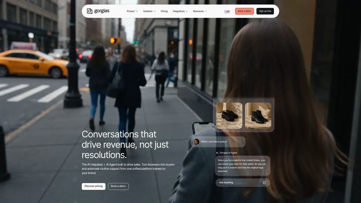 Gorgias customer service software homepage