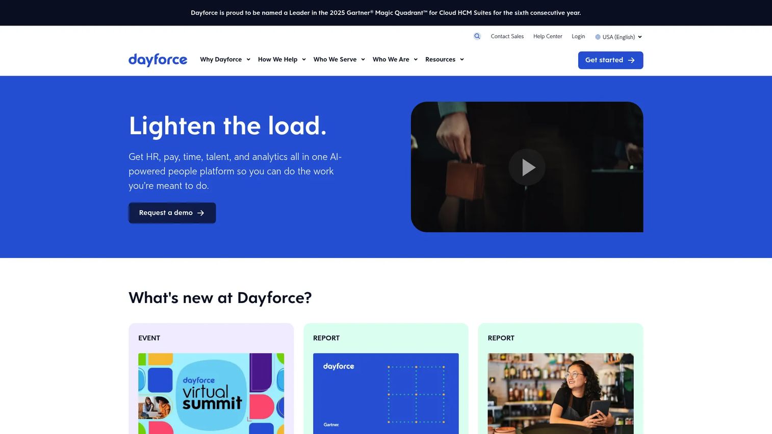 Dayforce HCM and workforce management platform homepage