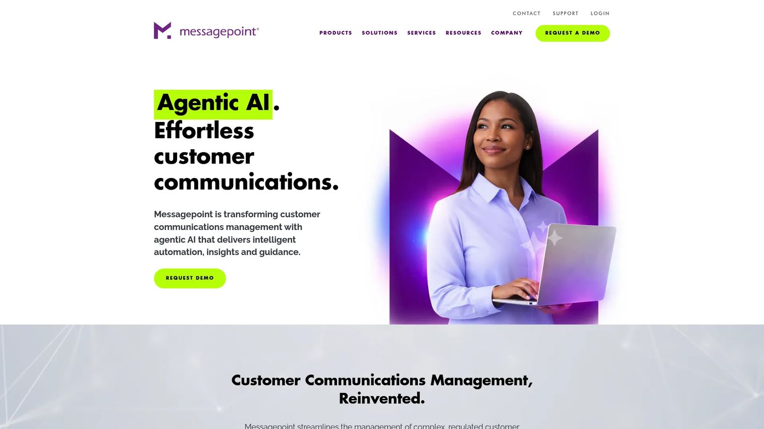 Messagepoint AI-powered content hub for CCM