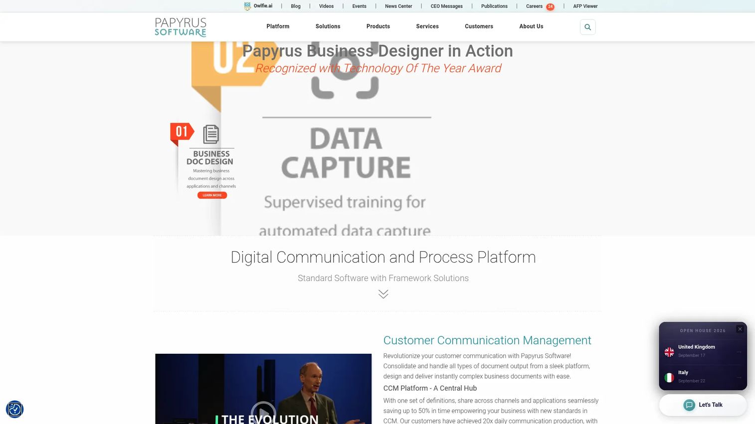 Papyrus Platform business communications and process platform