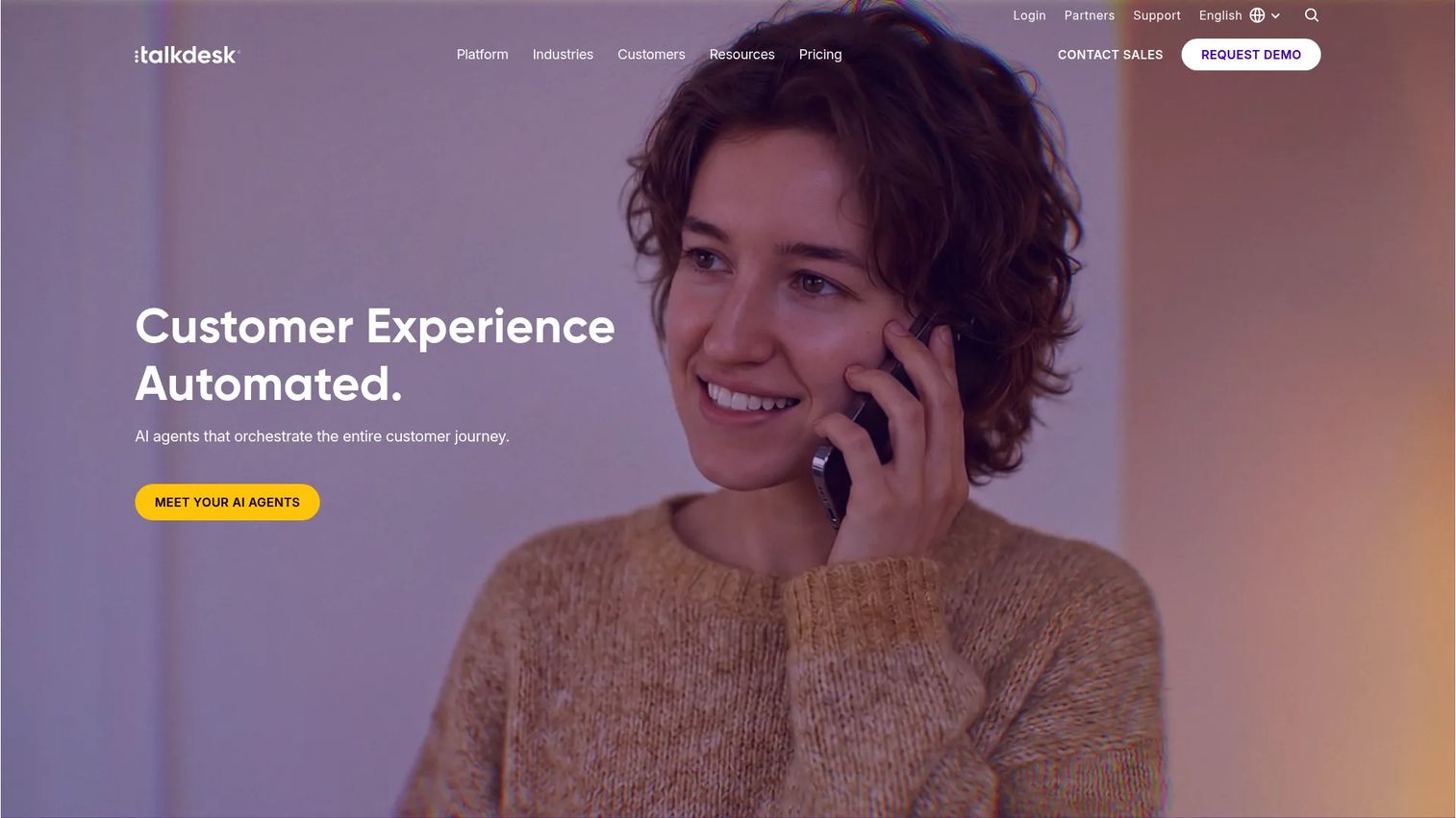 Talkdesk cloud contact center platform homepage