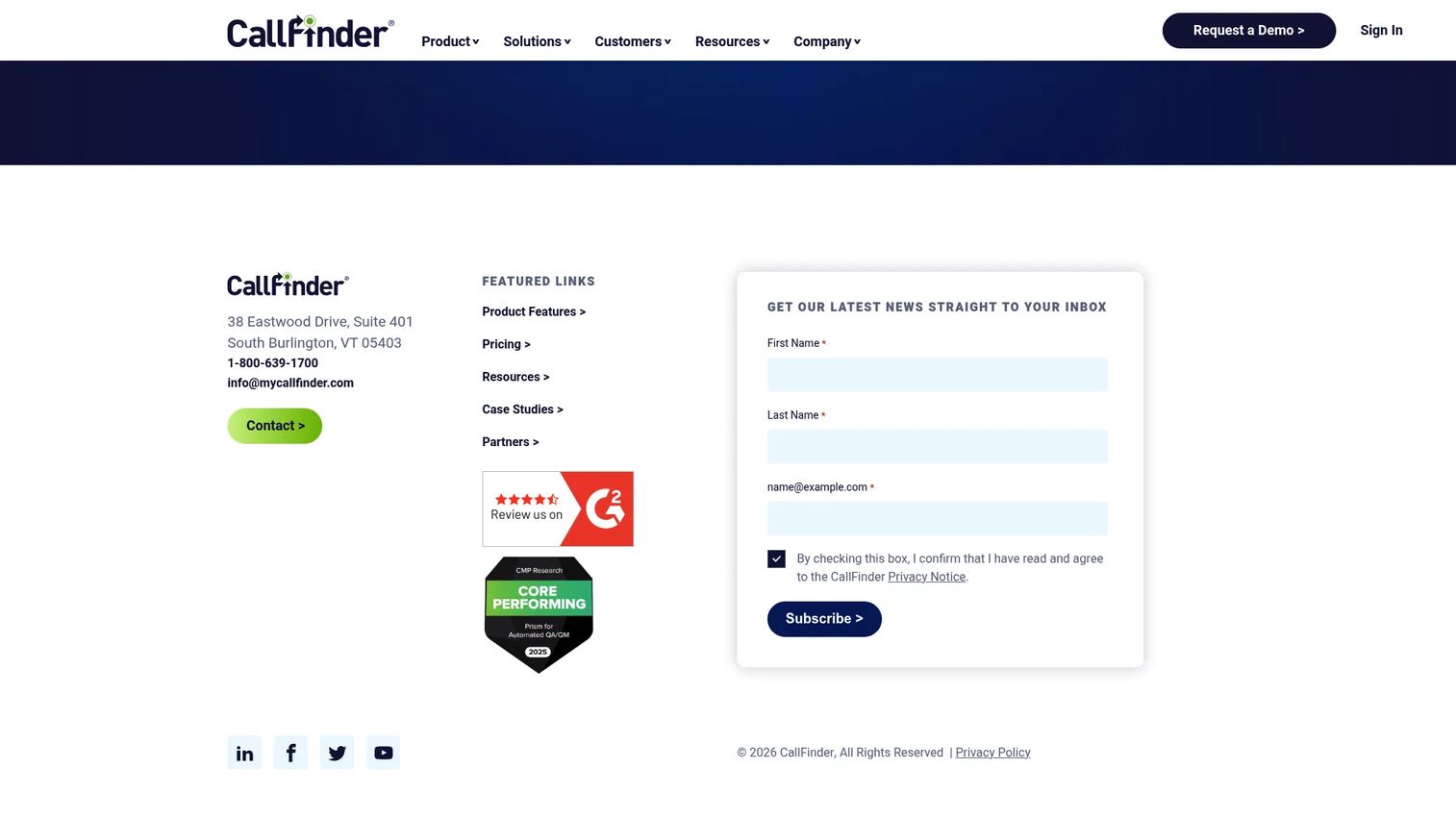 CallFinder speech analytics solution interface