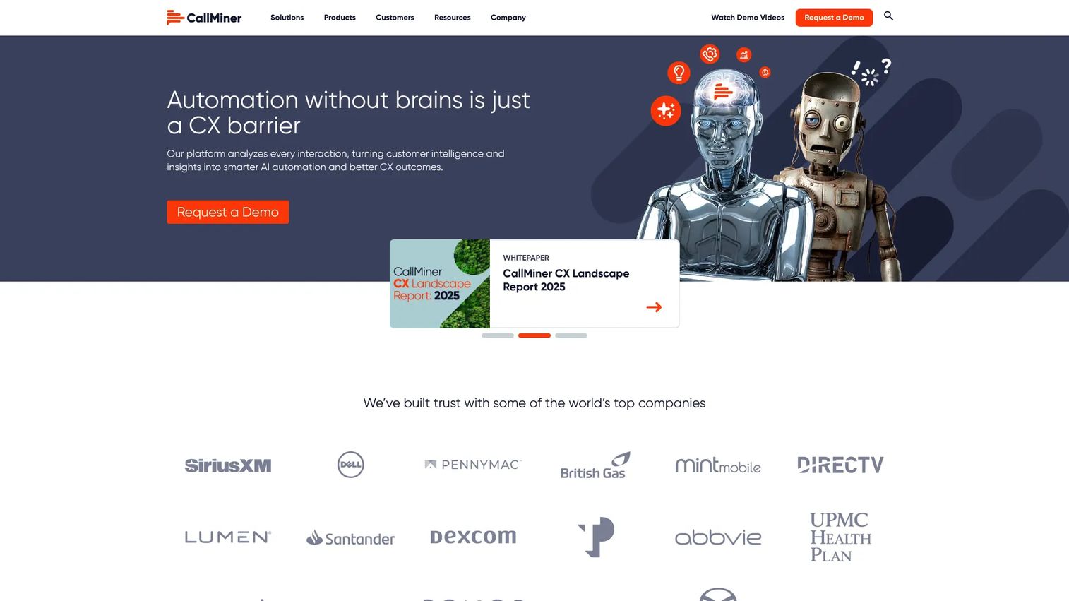 CallMiner conversation intelligence platform homepage