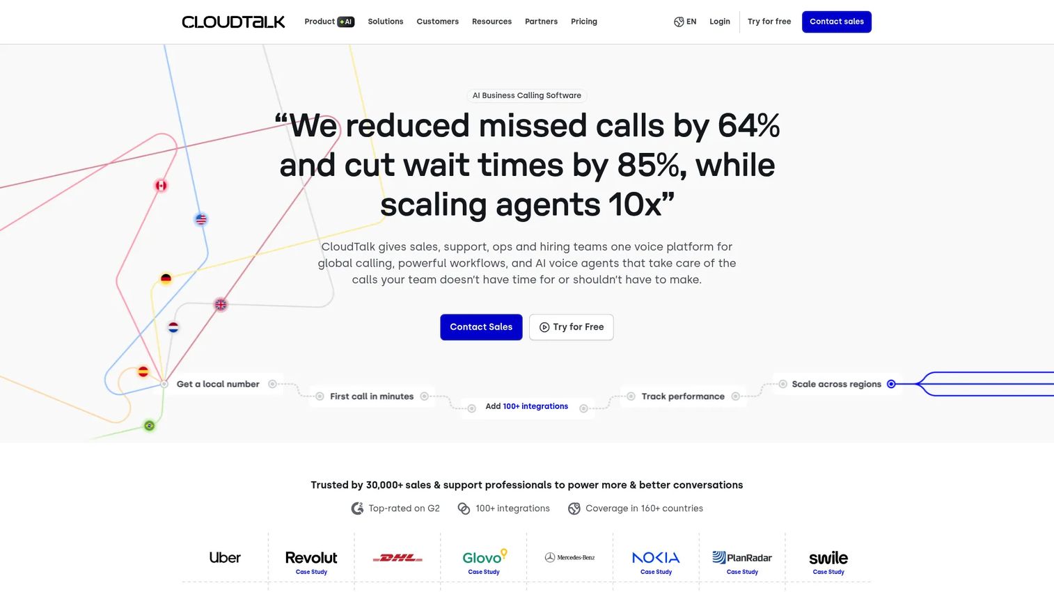 CloudTalk outbound calling software homepage