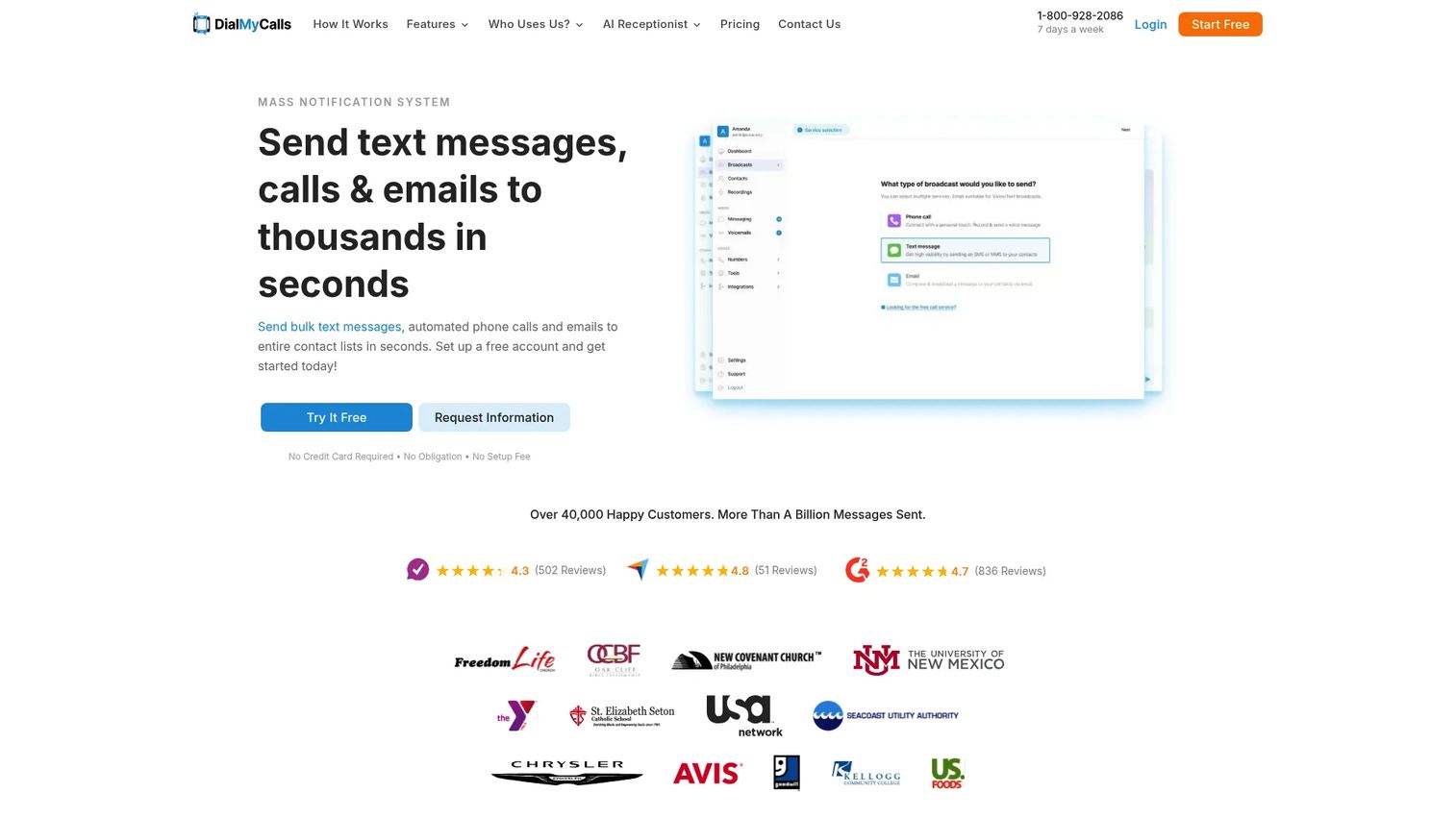 DialMyCalls proactive notification software interface