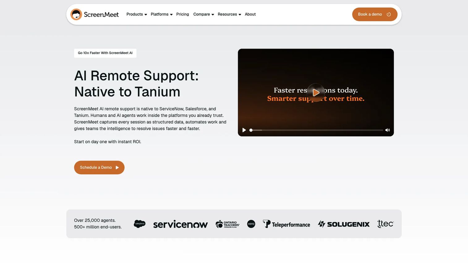 ScreenMeet remote support software interface