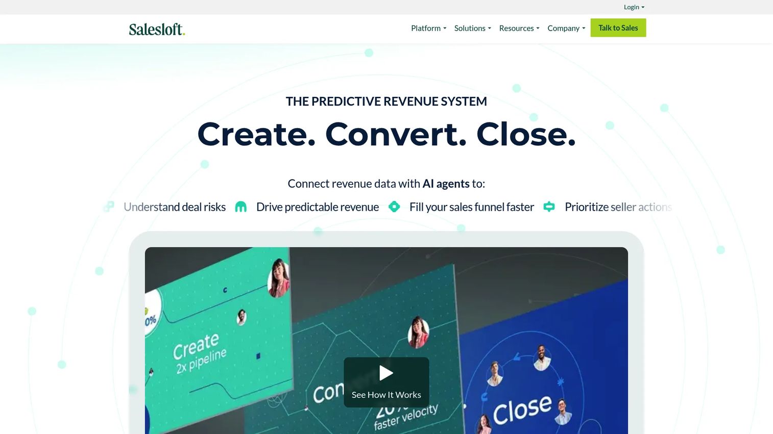 Drift conversational AI platform by Salesloft homepage