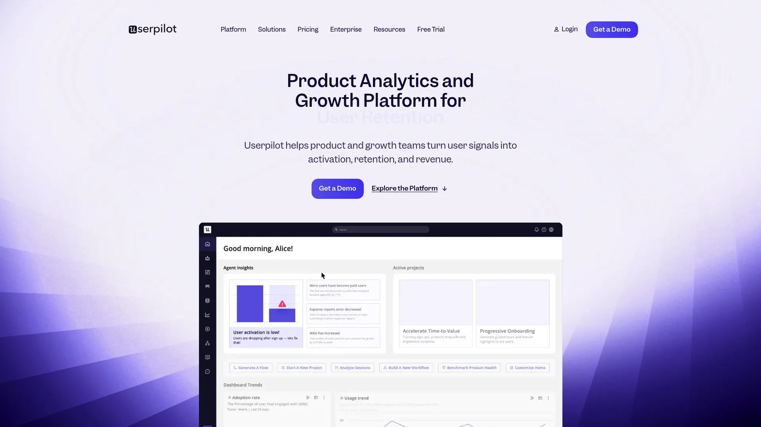 Userpilot product adoption and onboarding platform