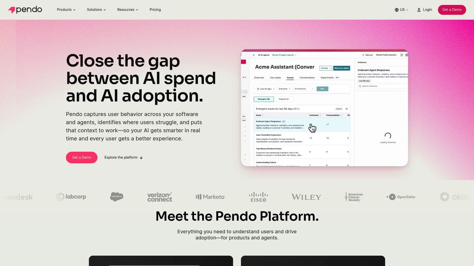 Pendo product experience platform for adoption and retention