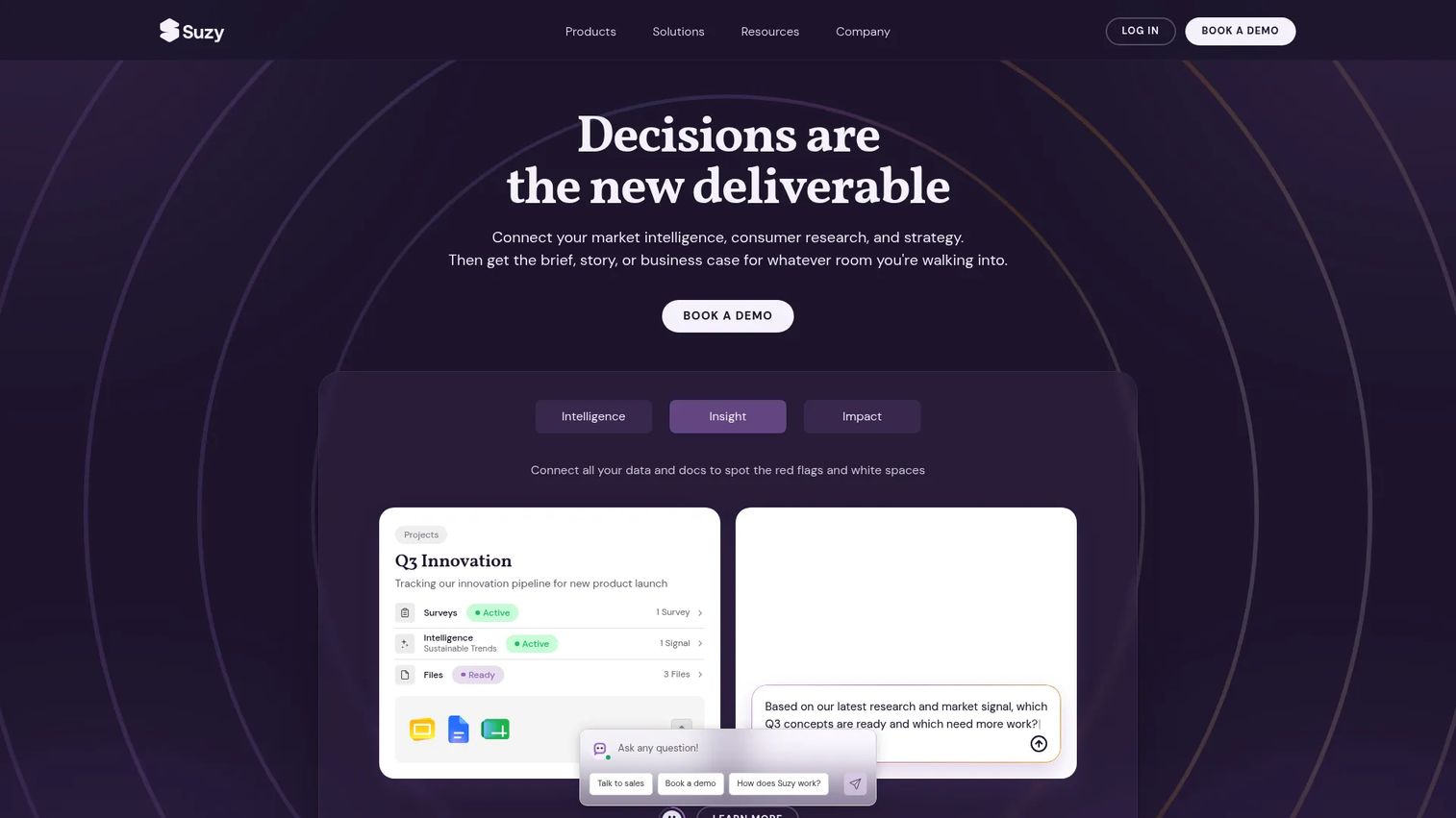 Suzy consumer insights platform homepage