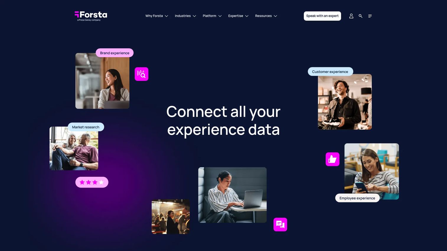 Forsta human experience platform homepage