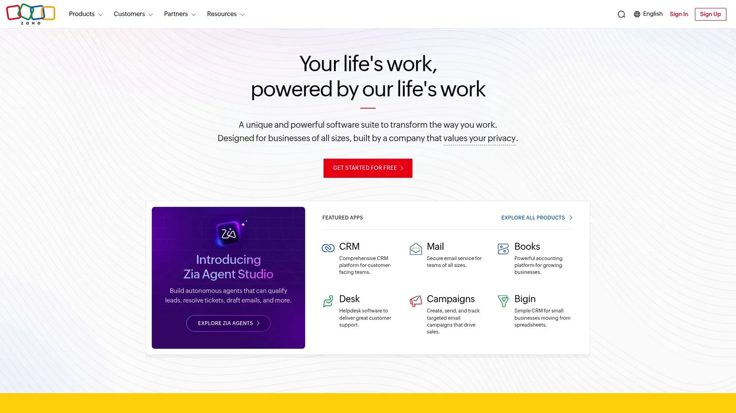 Zoho Lens AR remote assistance homepage
