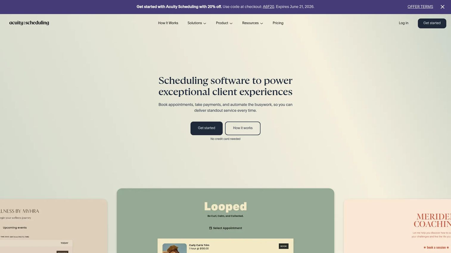 Acuity Scheduling booking and reminder software