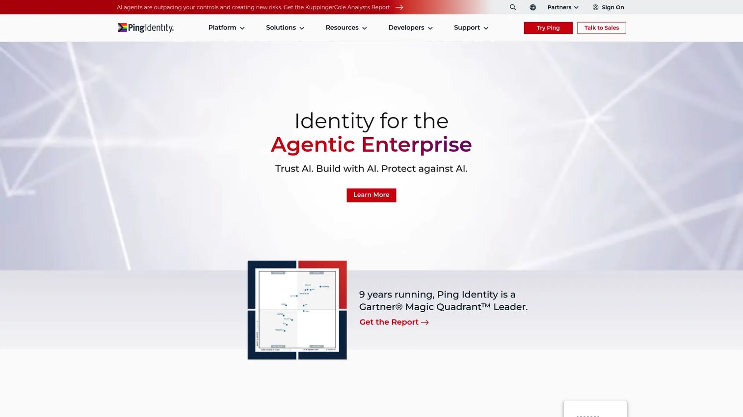 Ping Identity platform page