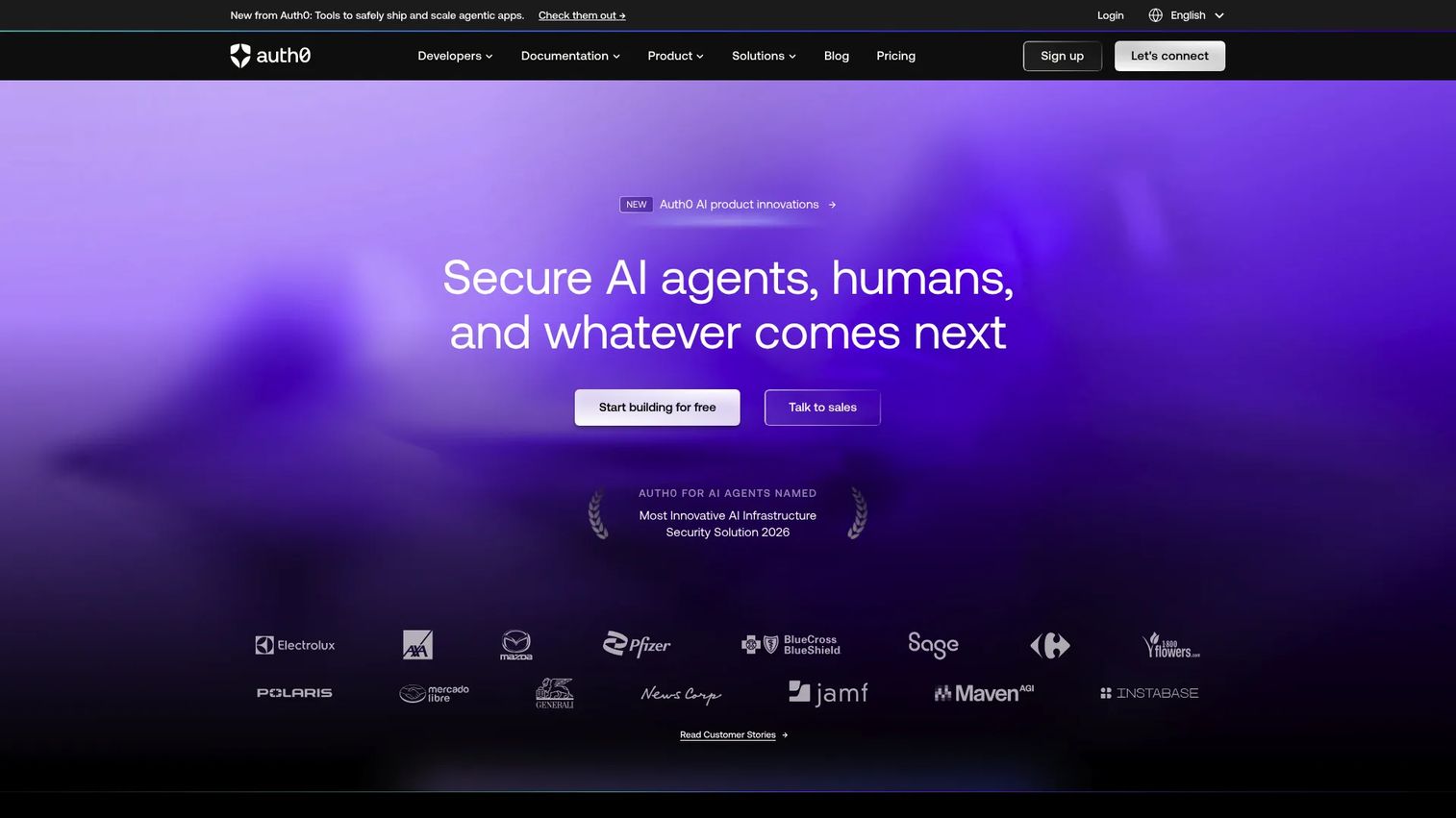 Auth0 CIAM platform homepage