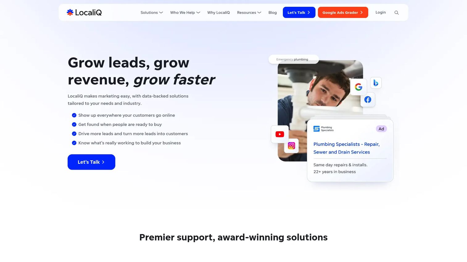 LocaliQ local marketing and lead generation platform homepage