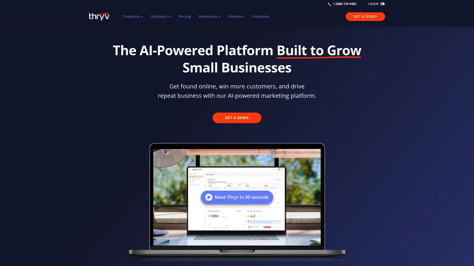 Thryv small business marketing and CRM platform homepage