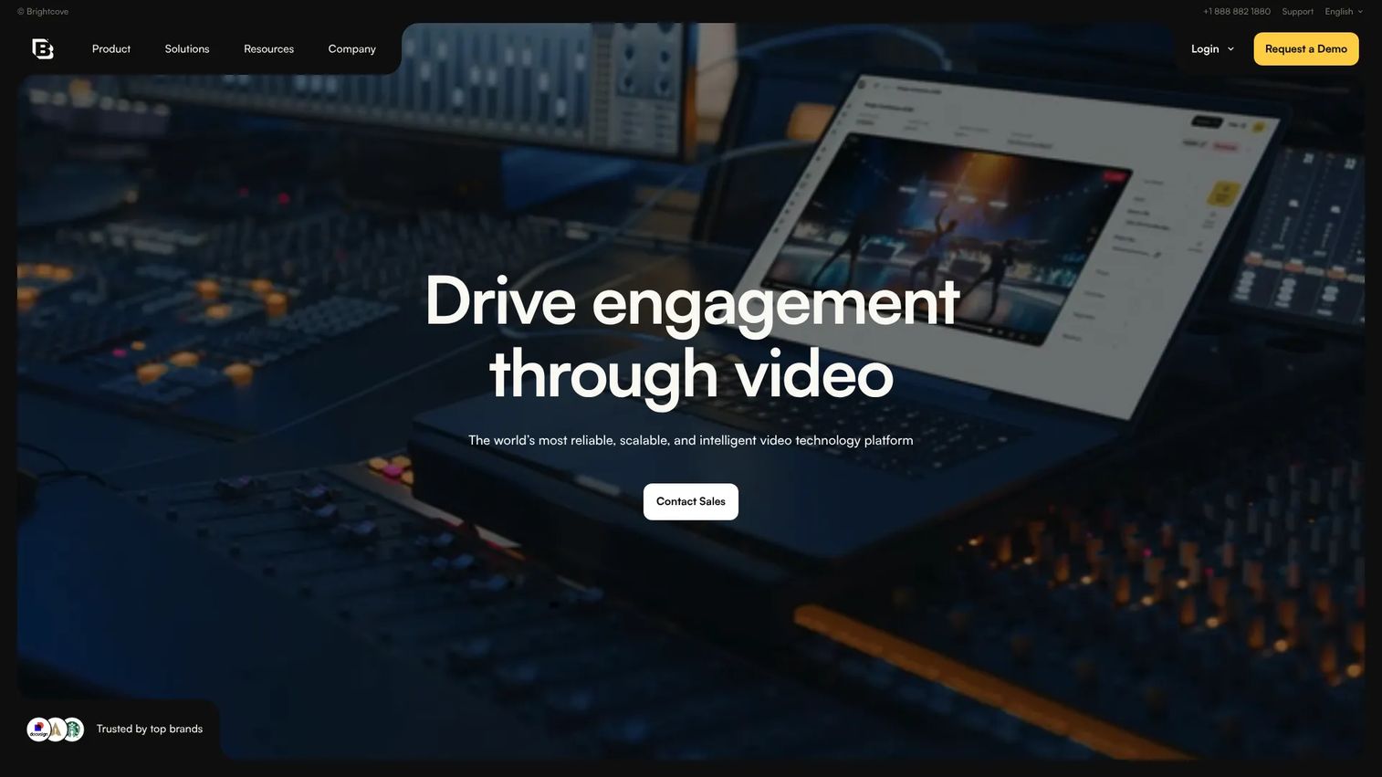 Brightcove homepage screenshot