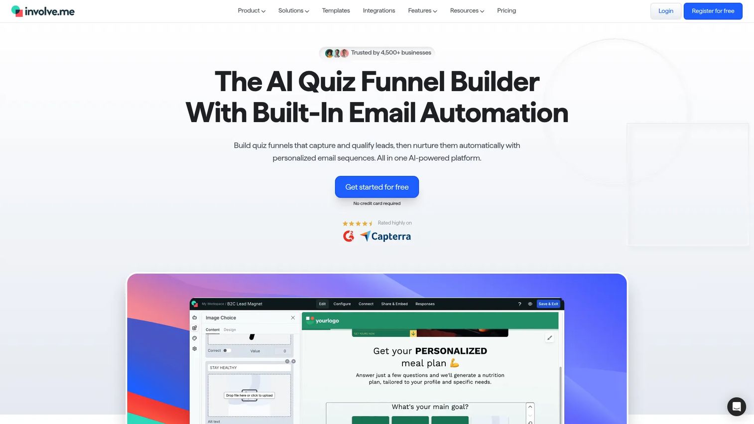 involve.me interactive funnel builder