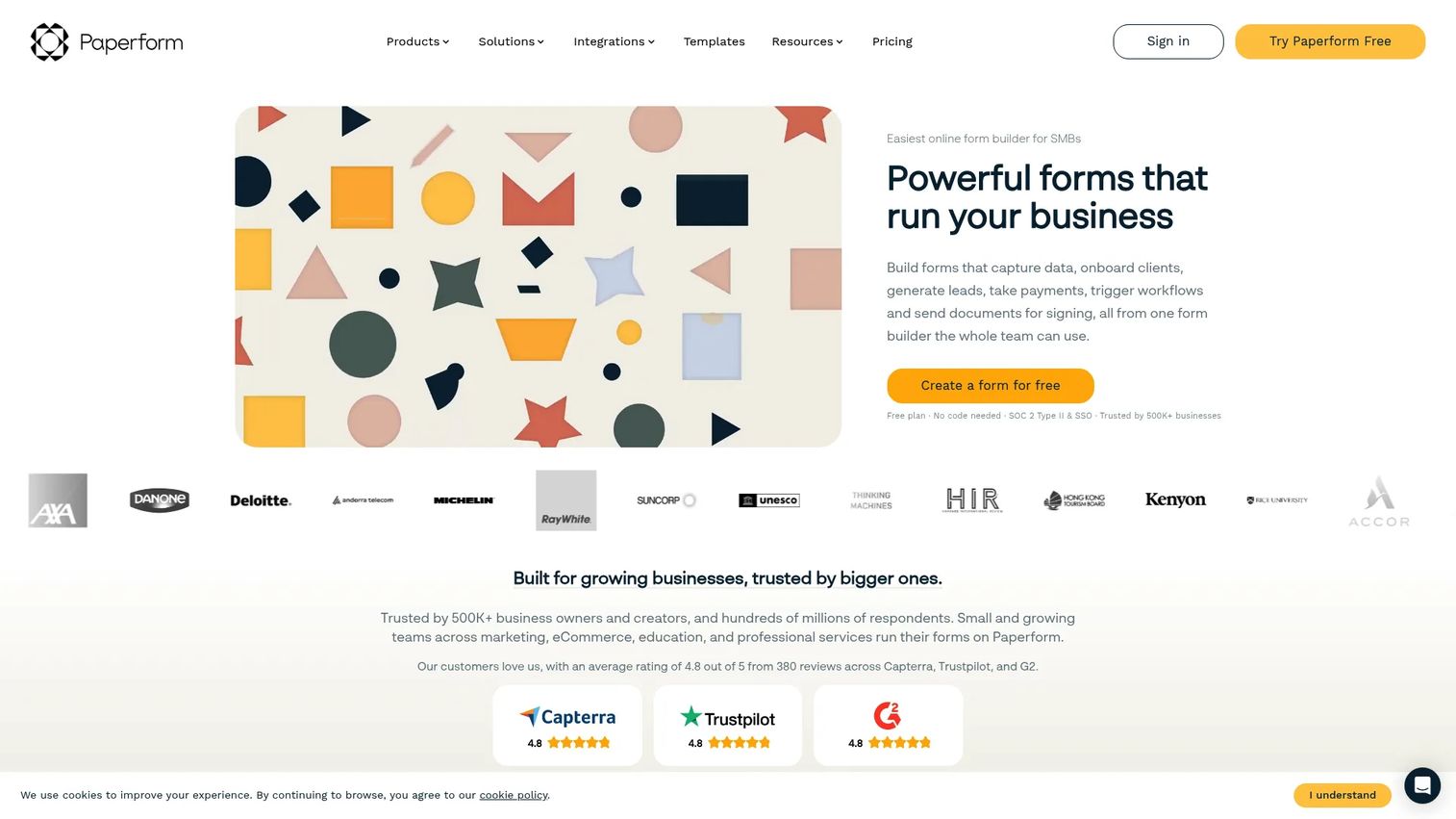 Paperform online form builder