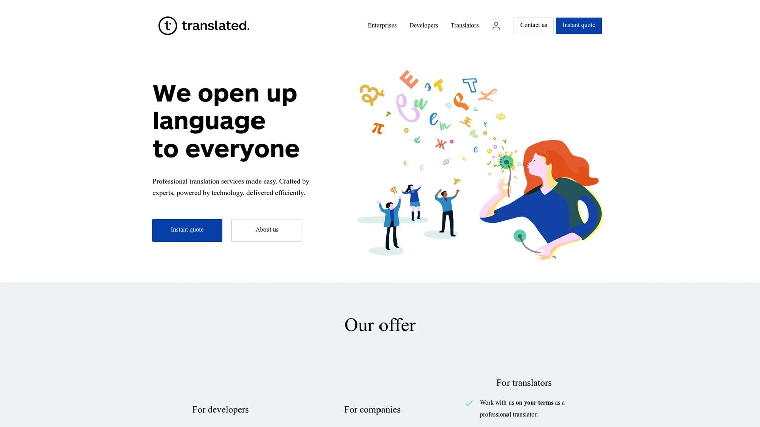 Translated translation services and software