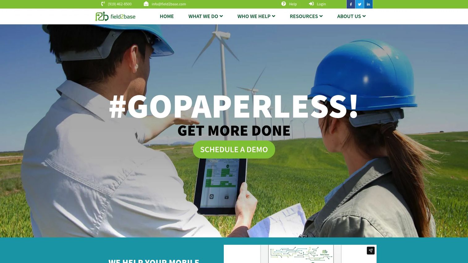 Field2Base mobile forms homepage