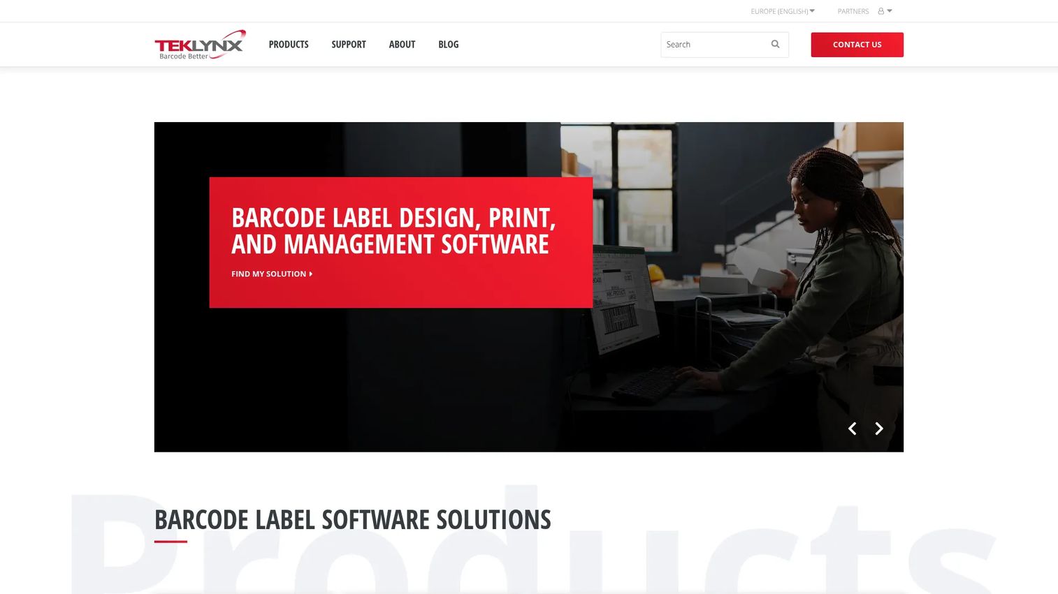 TEKLYNX CENTRAL label management software homepage