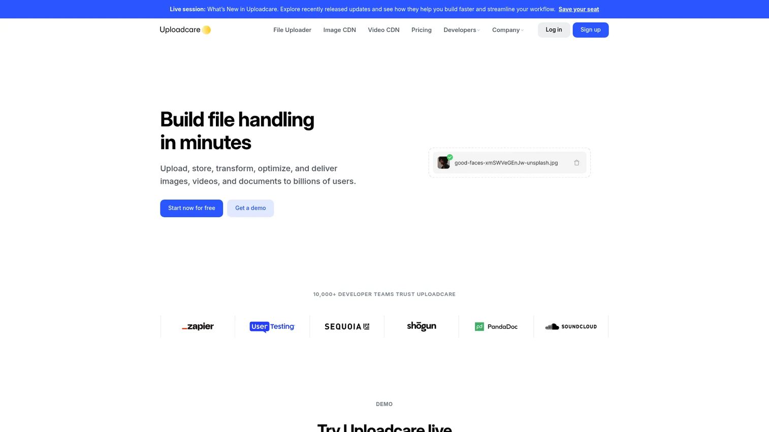 Uploadcare image optimization software