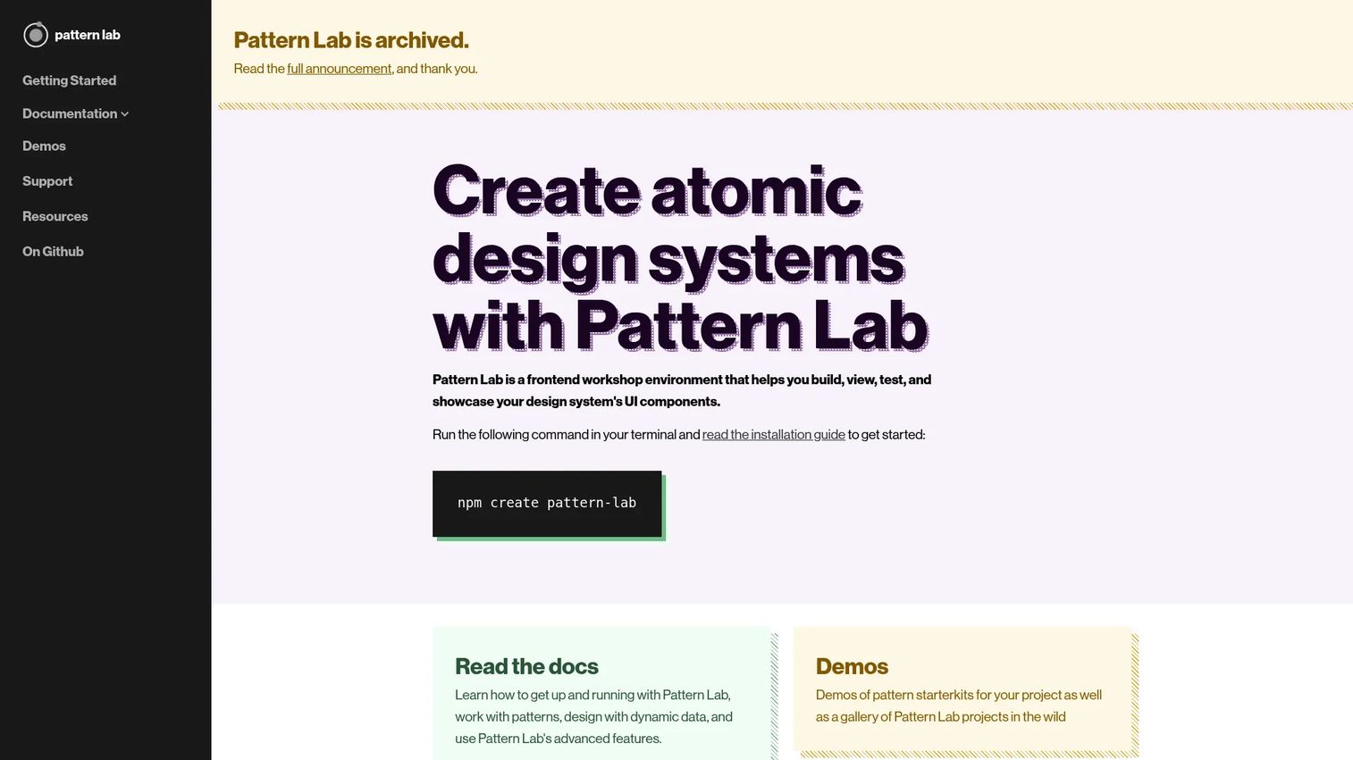 Pattern Lab pattern library and workshop