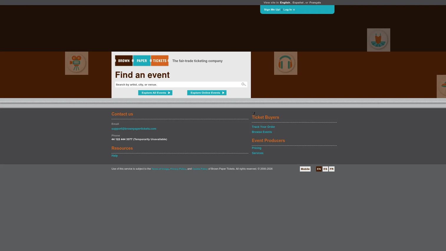 Brown Paper Tickets ticketing service