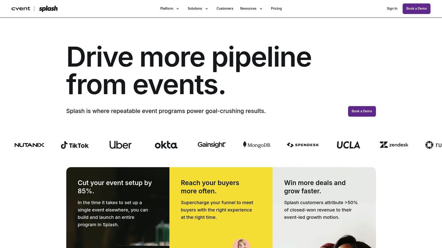 Splash event marketing platform