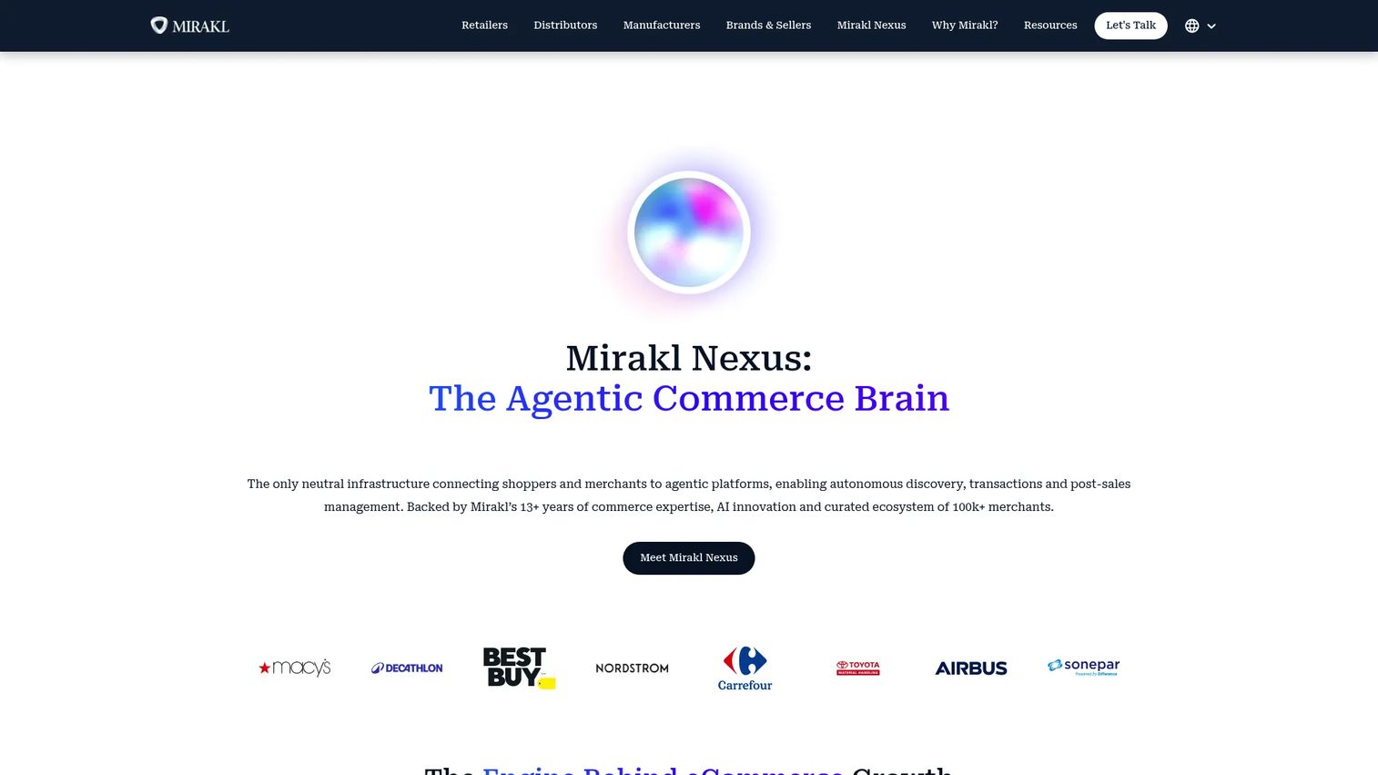 Mirakl enterprise marketplace platform homepage