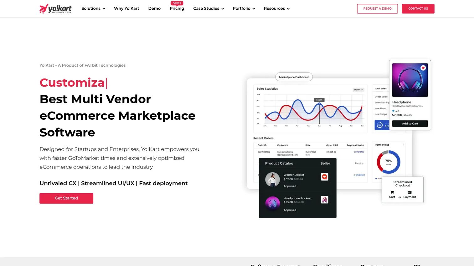 Yo!Kart multi-vendor marketplace software homepage