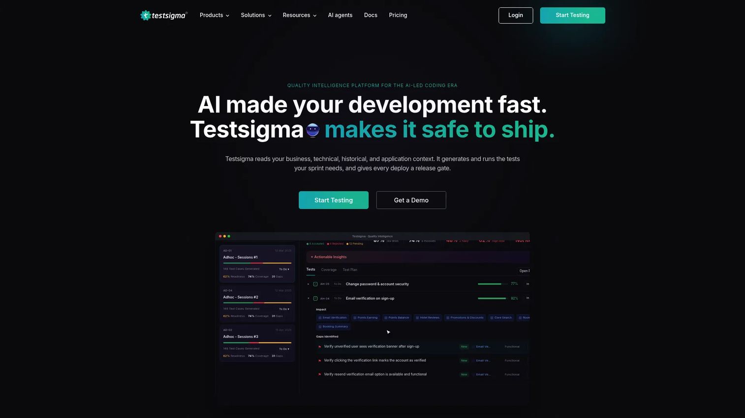Testsigma no-code test automation