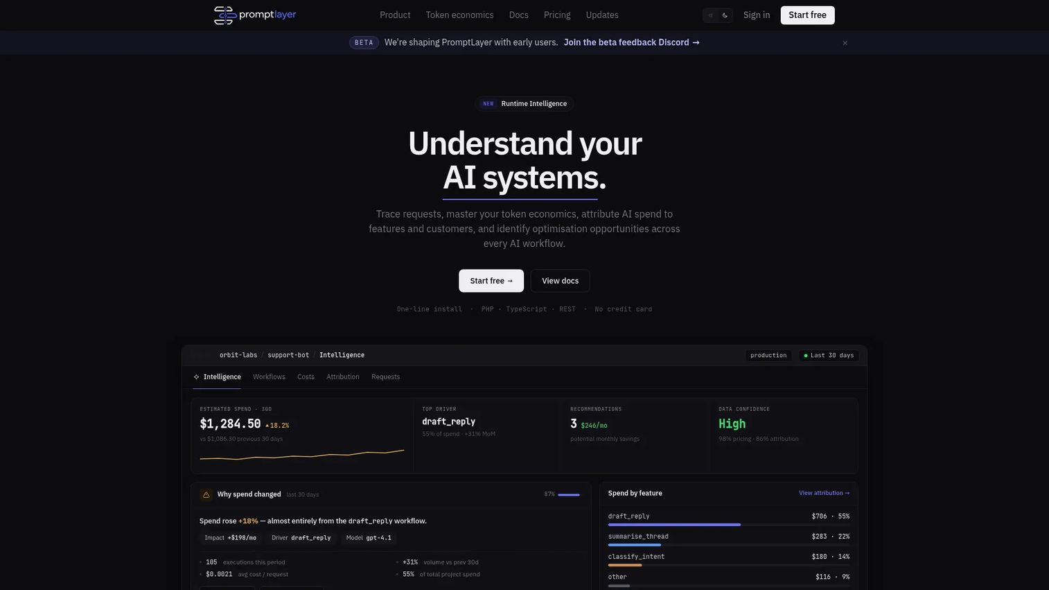 PromptLayer prompt management and cost intelligence