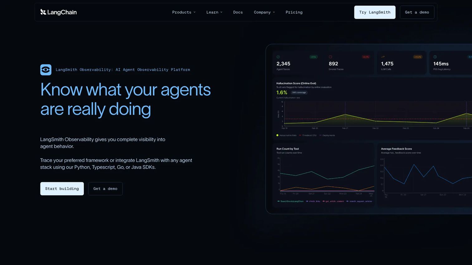 LangSmith agent observability and evaluation