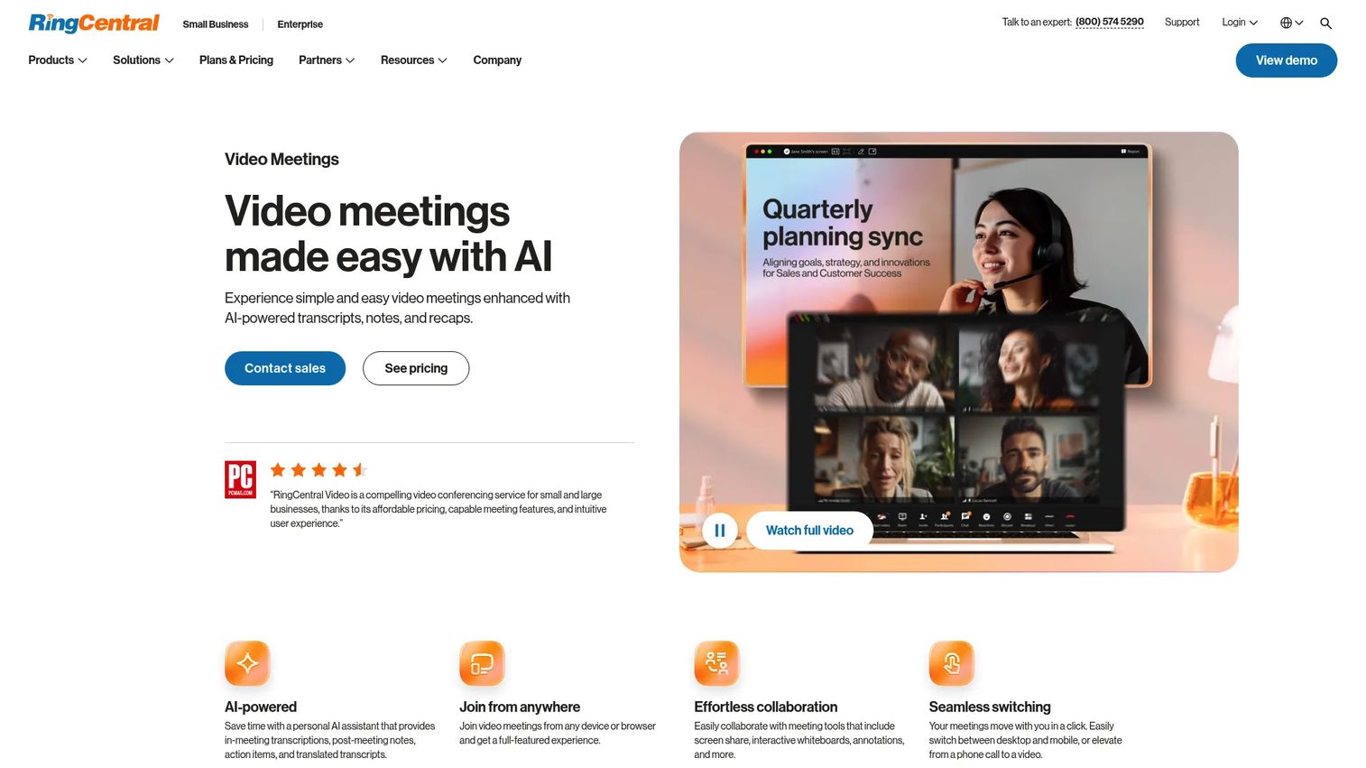 RingCentral Video meetings