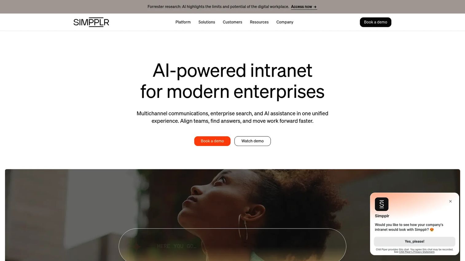 Simpplr employee experience platform interface