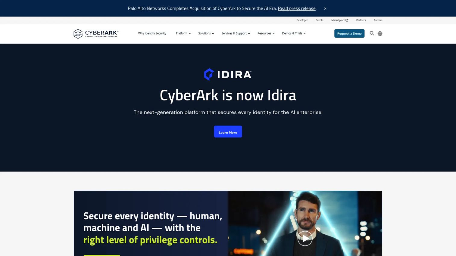 CyberArk machine identity security homepage