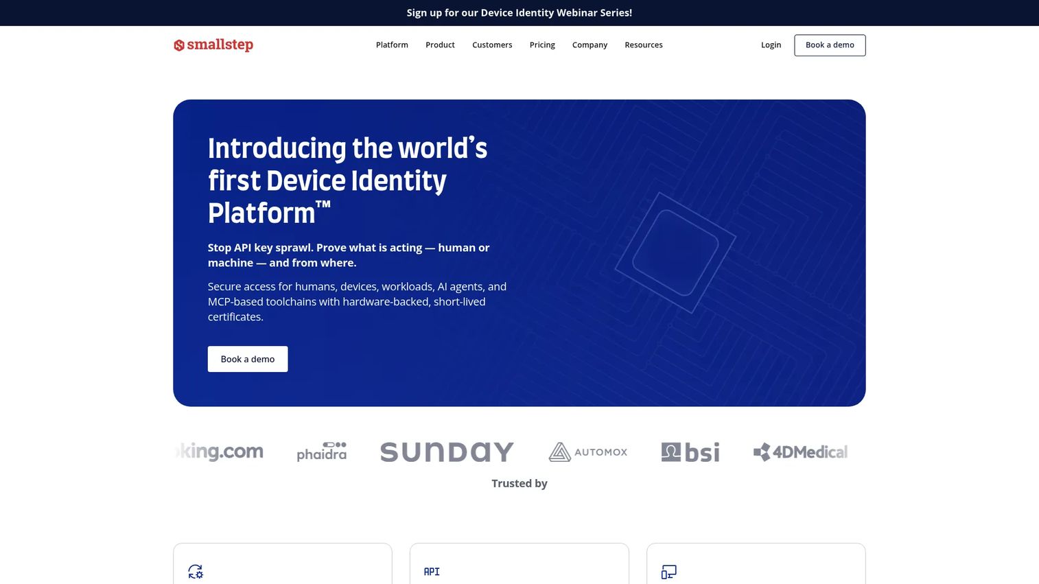 Smallstep device identity platform homepage
