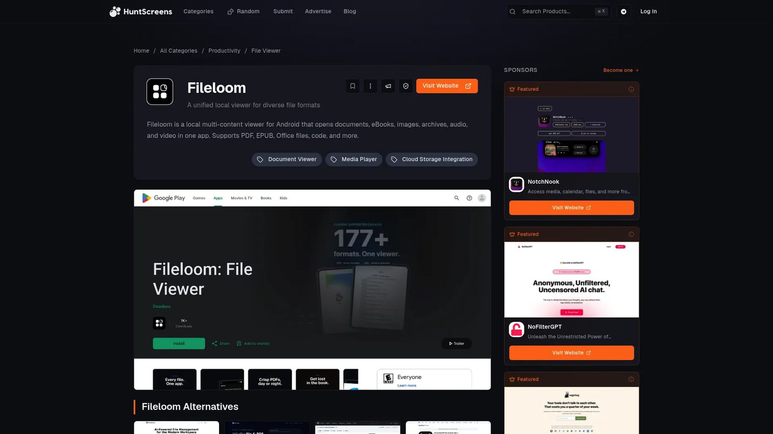 Fileloom Android multi-content file viewer