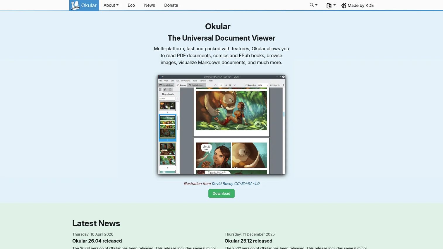 Okular cross-platform universal document viewer from KDE