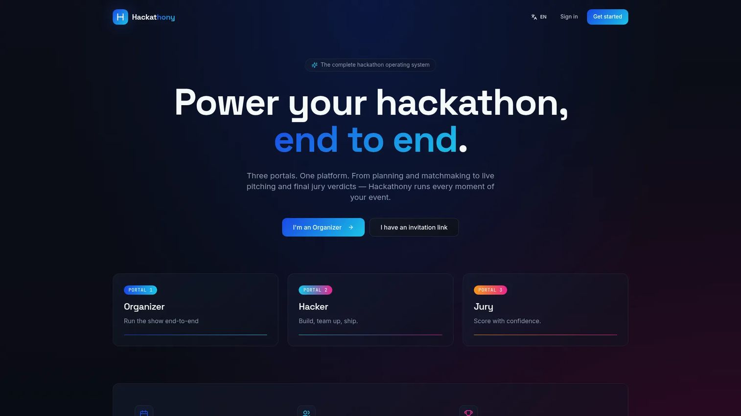 Hackathony screenshot