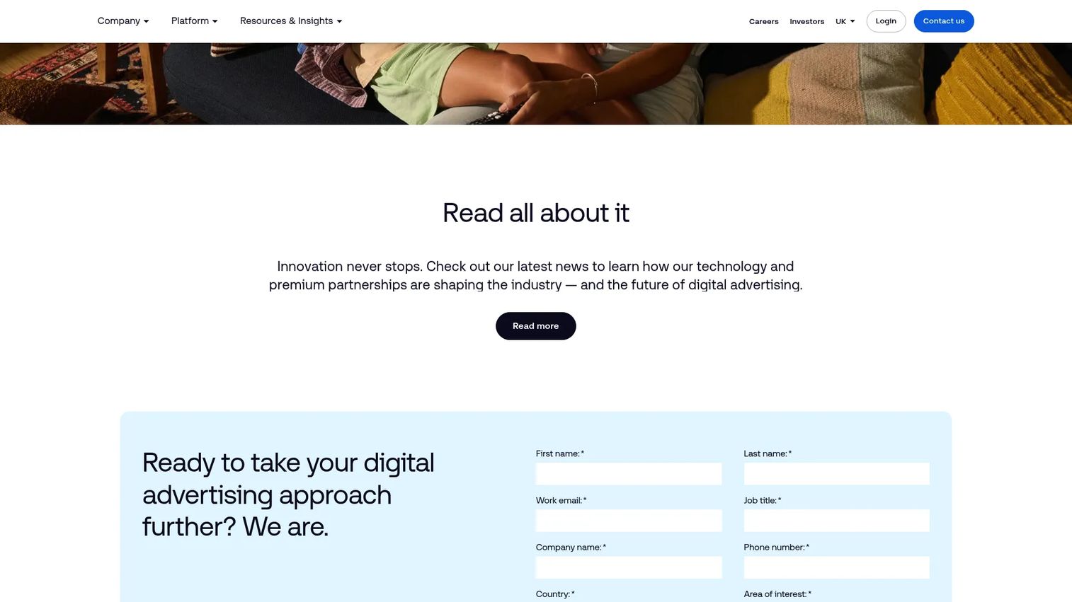 The Trade Desk demand-side platform homepage