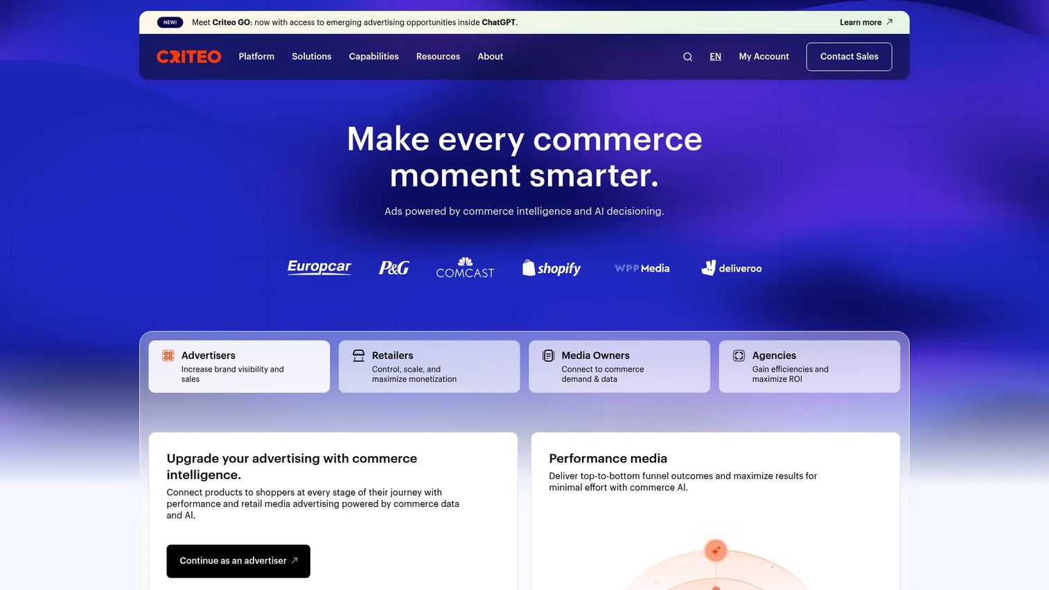 Criteo commerce media and dynamic retargeting platform