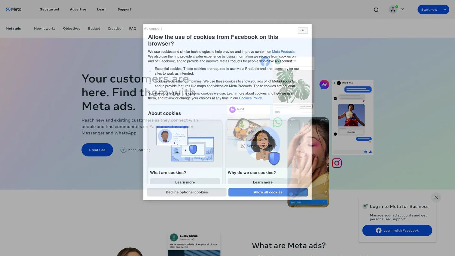 Meta Ads manager for Facebook and Instagram campaigns