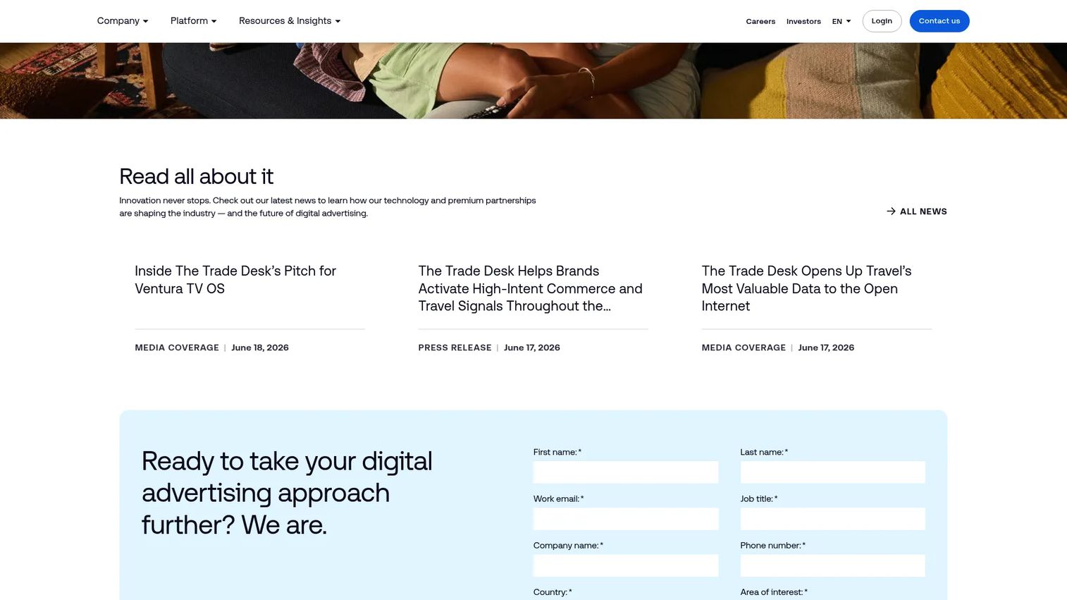 The Trade Desk programmatic demand-side platform interface